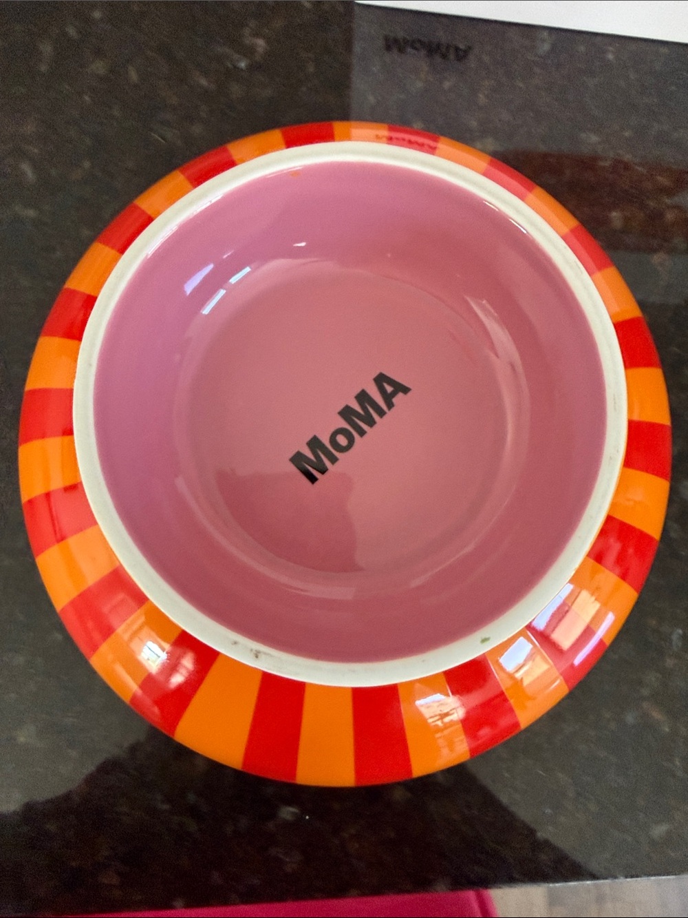 MoMA Oorun Didun Ceramic Bowl – Pink, Orange & Green Accent - Picture 3 of 3